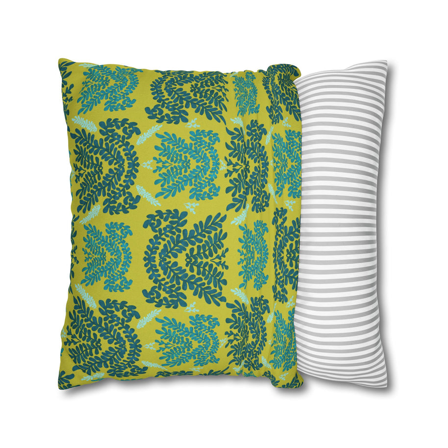 Teal Mint and Lime Botanical - Decorative Pillow Cover