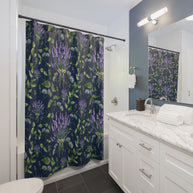 Wildflower Bouquet with Navy - Shower Curtain