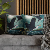 Evening Heron - Decorative Pillow Cover