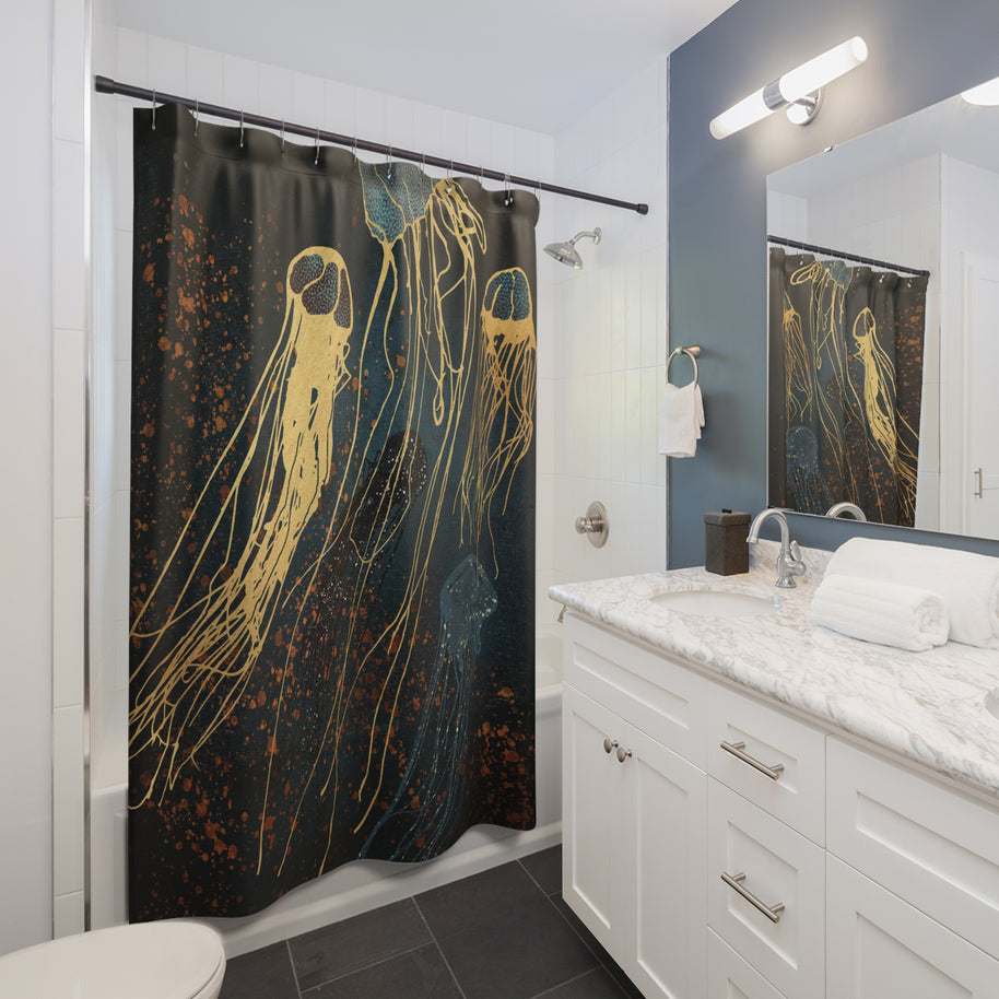 Metallic Jellyfish - Shower Curtain