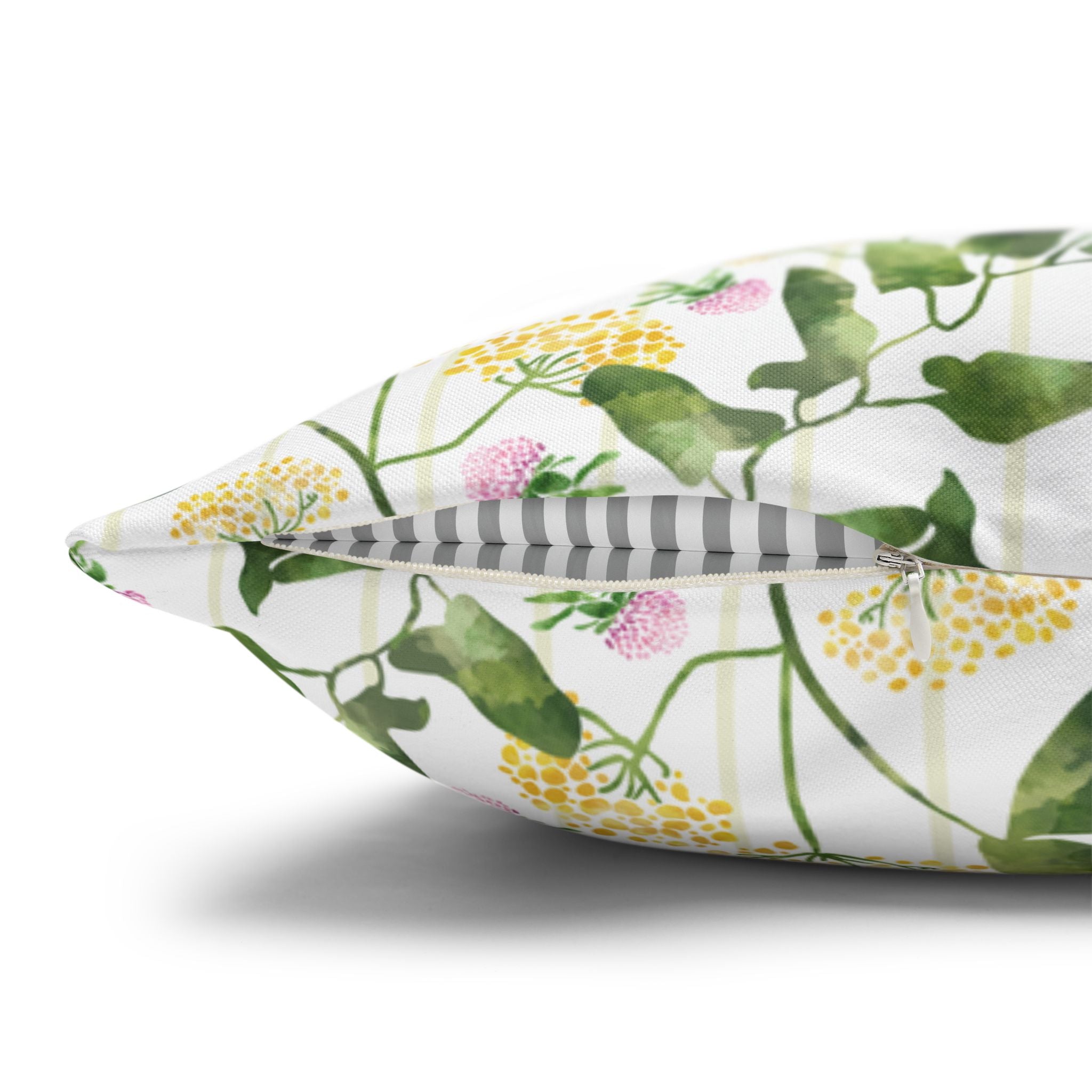 Wild Flowers with Subtle Stripes - Decorative Pillow Cover
