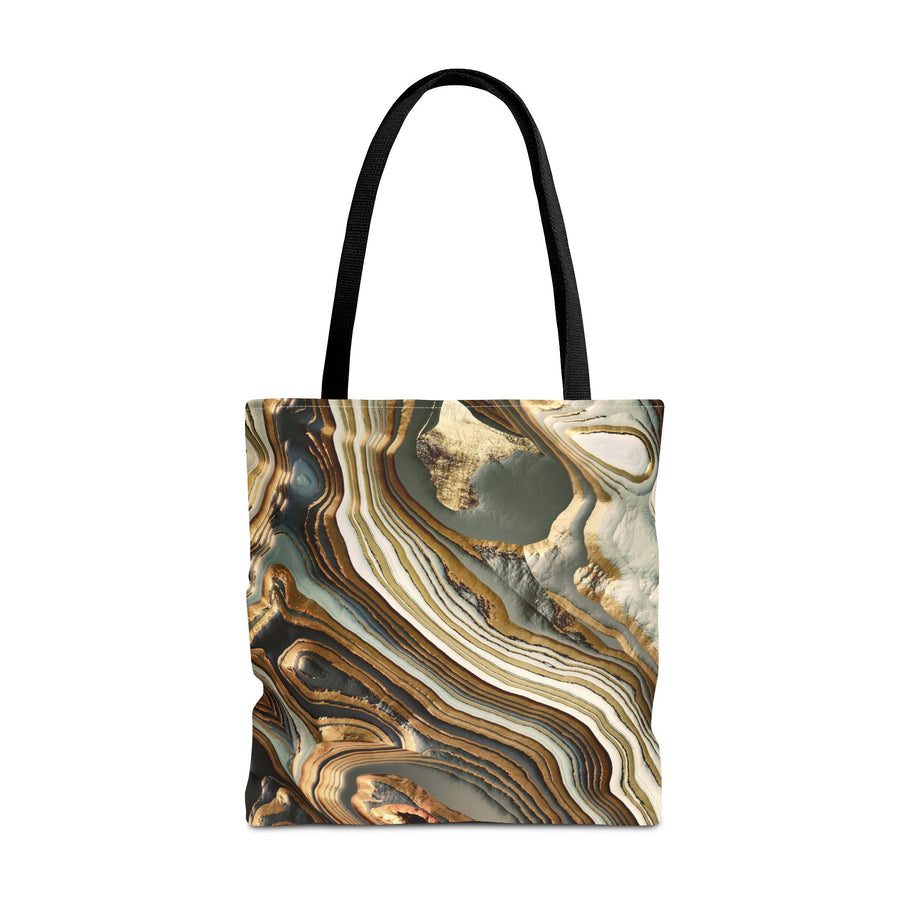 White Gold Agate Abstract - Tote Bag
