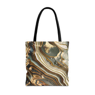 White Gold Agate Abstract - Tote Bag