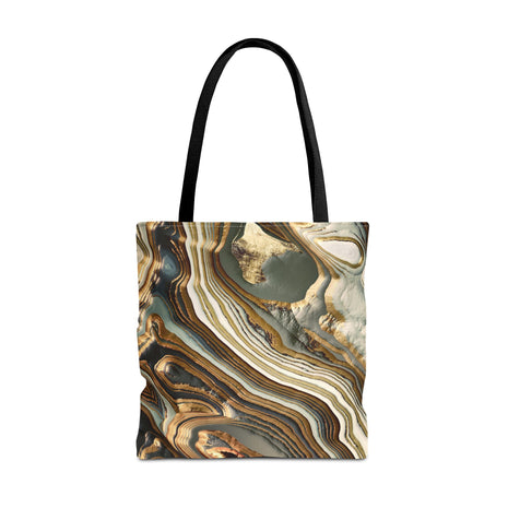 White Gold Agate Abstract - Tote Bag