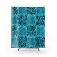 Blue Teal and Mint Botanical II - Shower Curtain