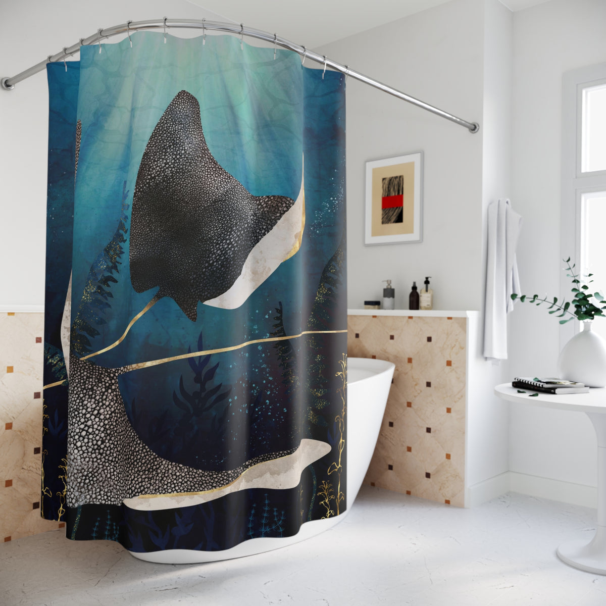 Metallic Stingray - Shower Curtain