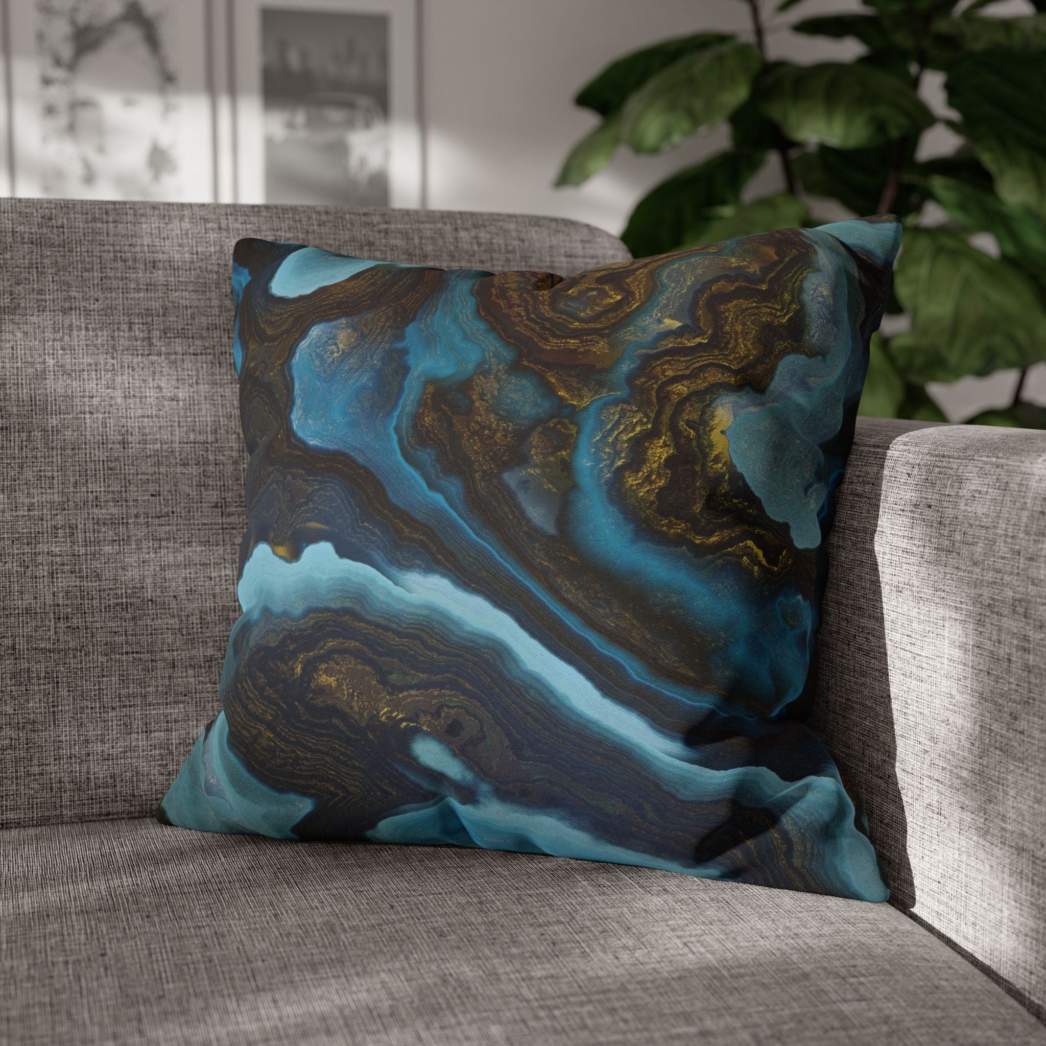 Blue Agate - Decorative Pillow Cover