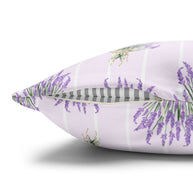 Lavender Bouquet with White Stripes - Decorative Pillow Cover