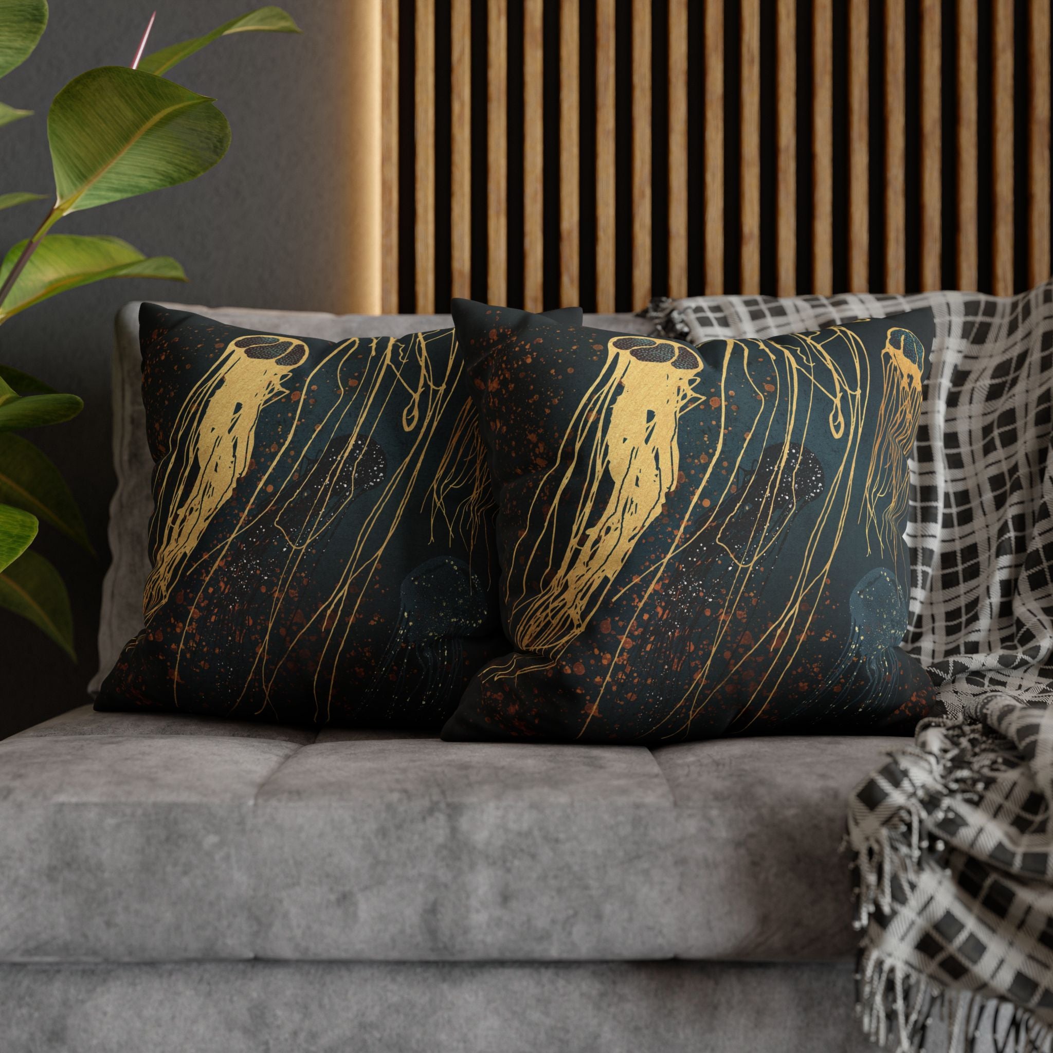 Metallic Jellyfish  - Decorative Pillow Cover