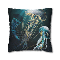 Metallic Jellyfish V - Decorative Pillow Cover