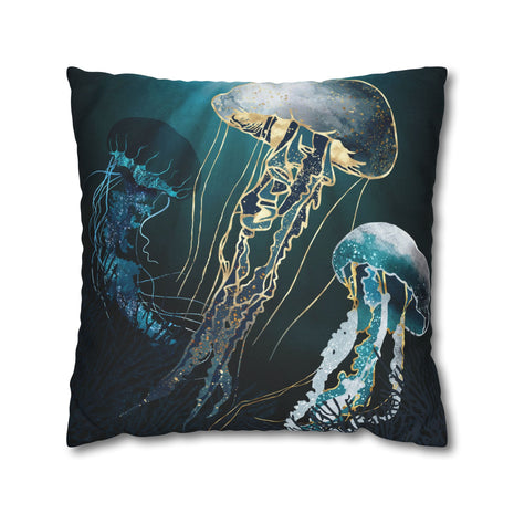 Metallic Jellyfish V - Decorative Pillow Cover