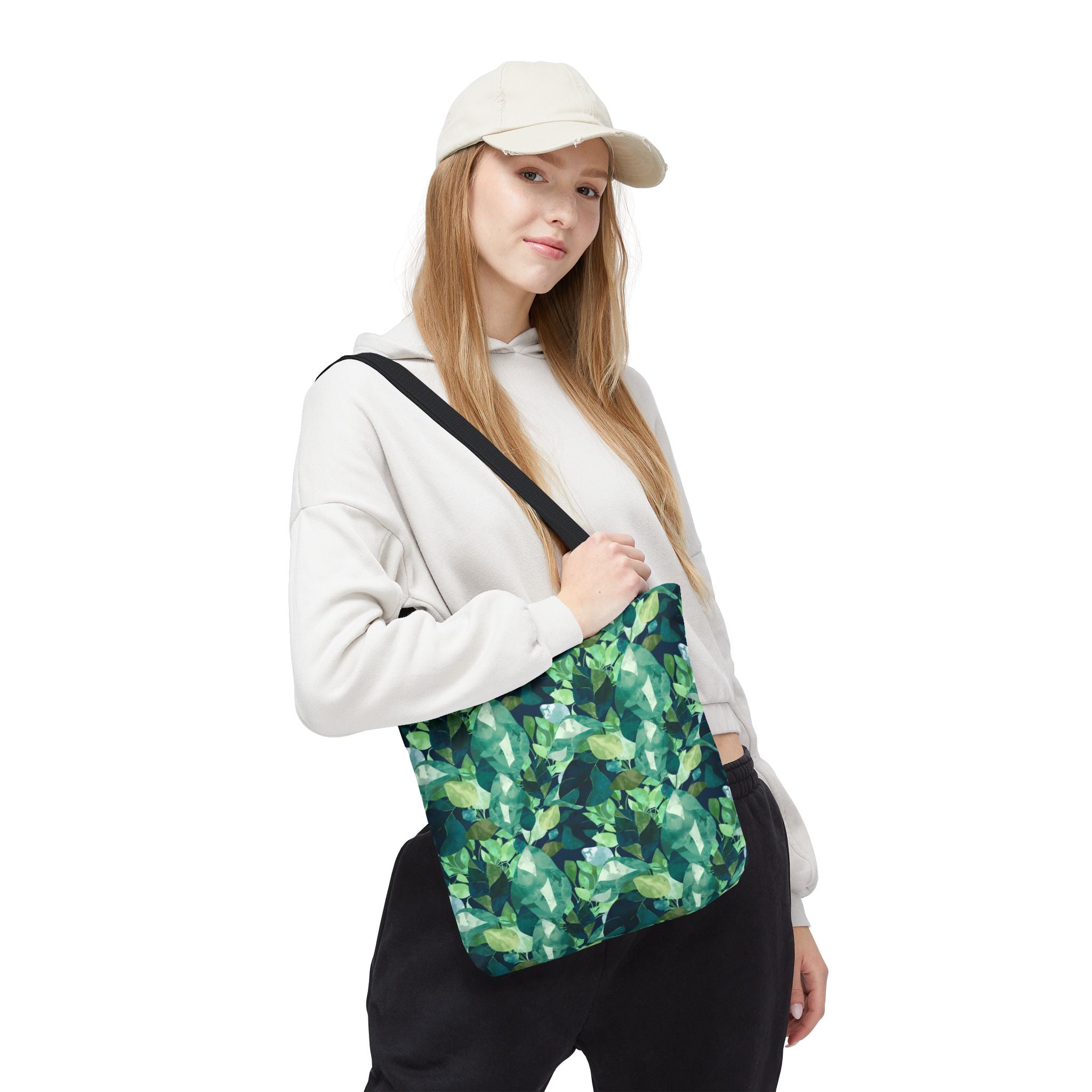 Botanical Leaves with Navy - Tote Bag