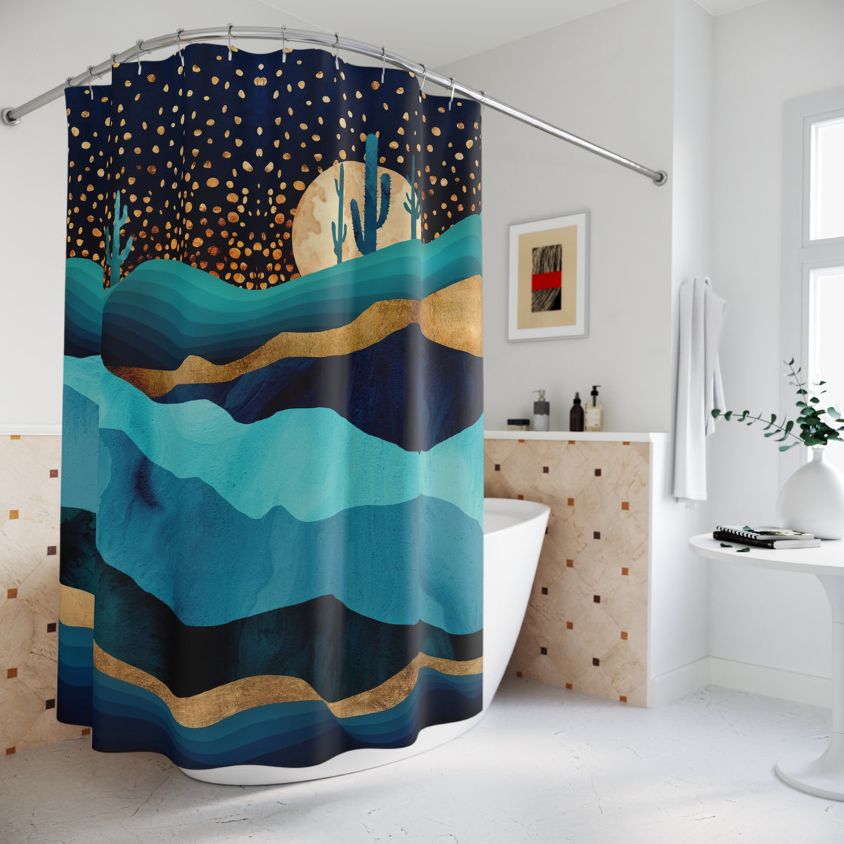 Indigo Desert Night - Shower Curtain
