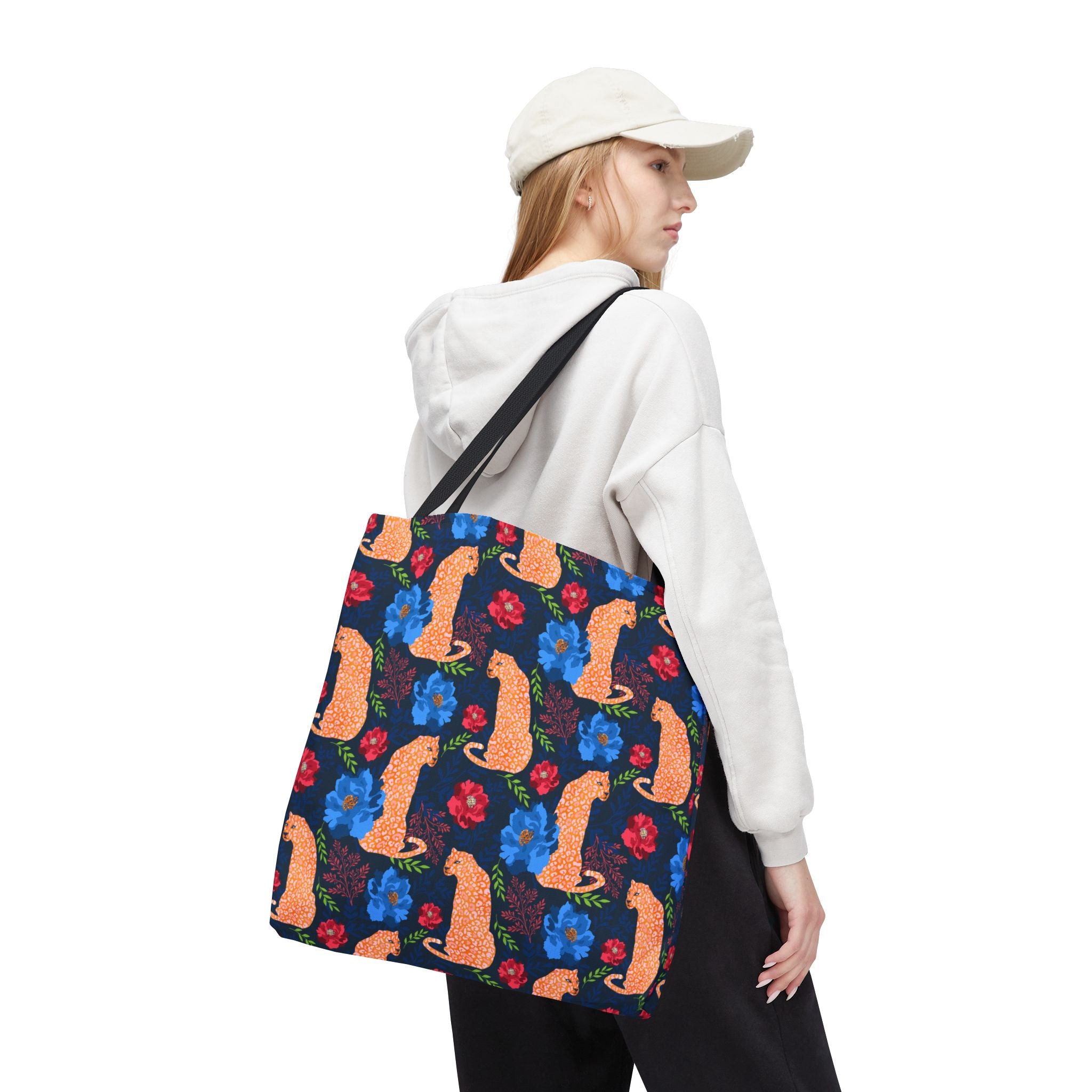 Botanical Leopard with Navy - Tote Bag