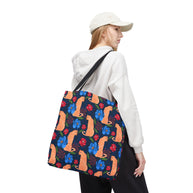 Botanical Leopard with Navy - Tote Bag