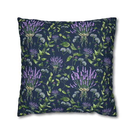 Wild Flower Bouquet with Navy - Decorative Pillow Cover
