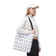 Lavender Bouquet with Light Blue Stripes - Tote Bag