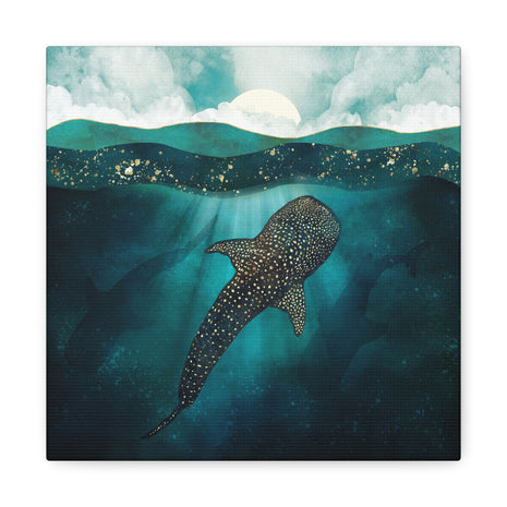 Metallic Whale Shark Matte Canvas, Stretched, No Frame
