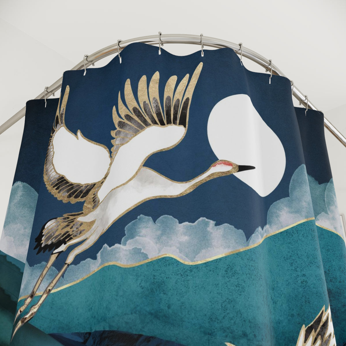 Midnight Cranes - Shower Curtain