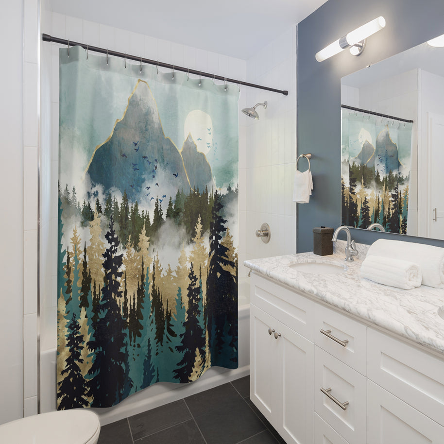 Misty Pines - Shower Curtain