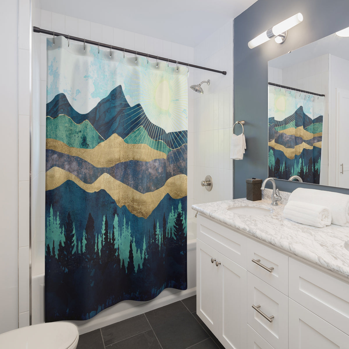 Blue Forest - Shower Curtain
