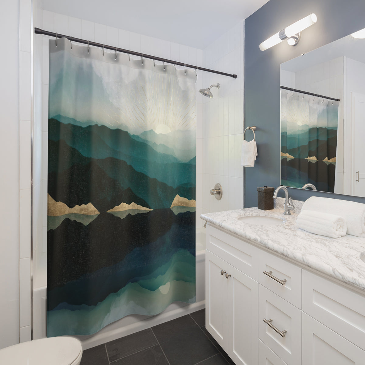 Waters Edge Reflection - Shower Curtain