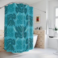 Blue Teal and Mint Botanical II - Shower Curtain