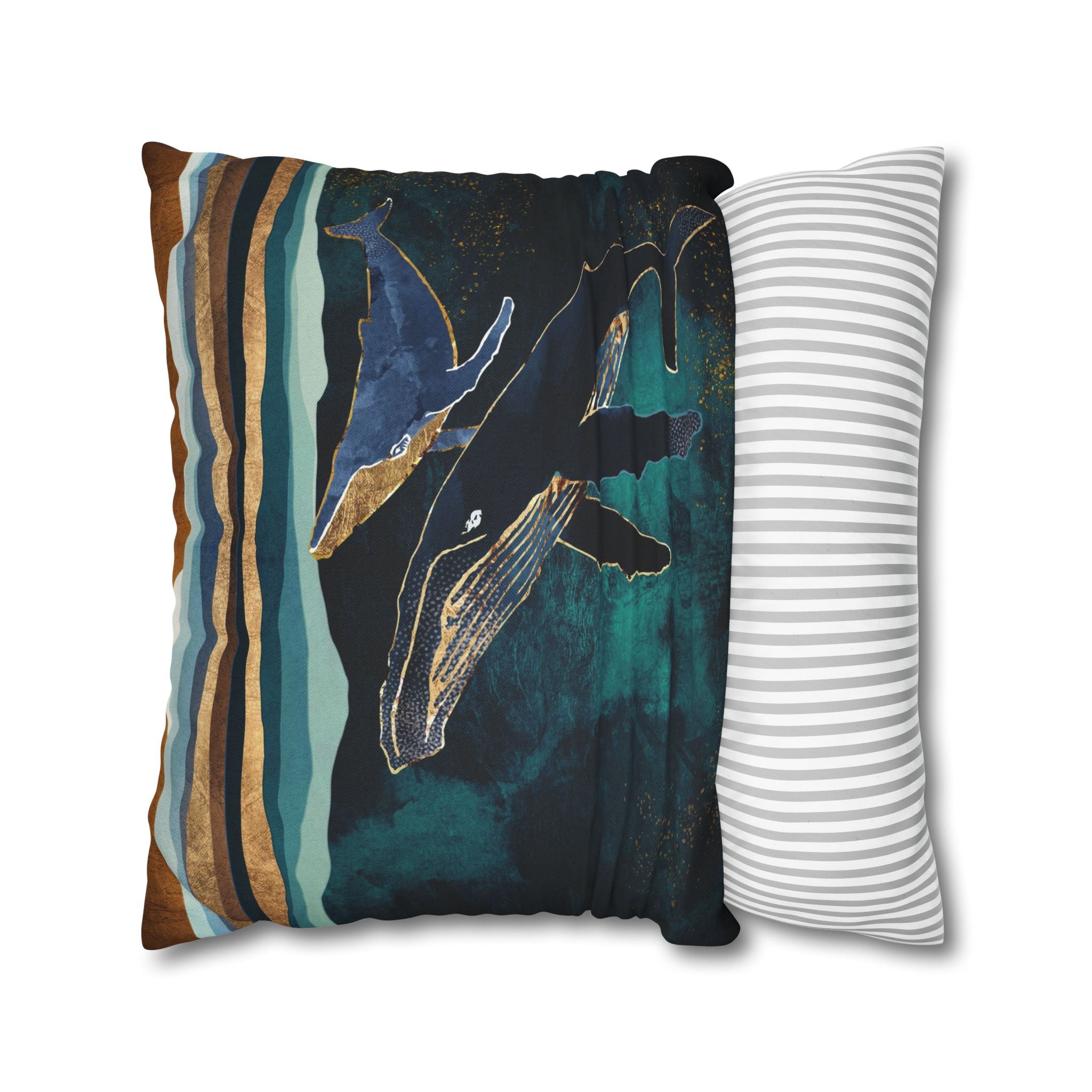 Moonlit Whales - Decorative Pillow Cover