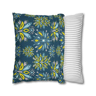 Hand Drawn Organic Pattern Yellow Blue Pink and Navy  - Decorative Pillow Cover