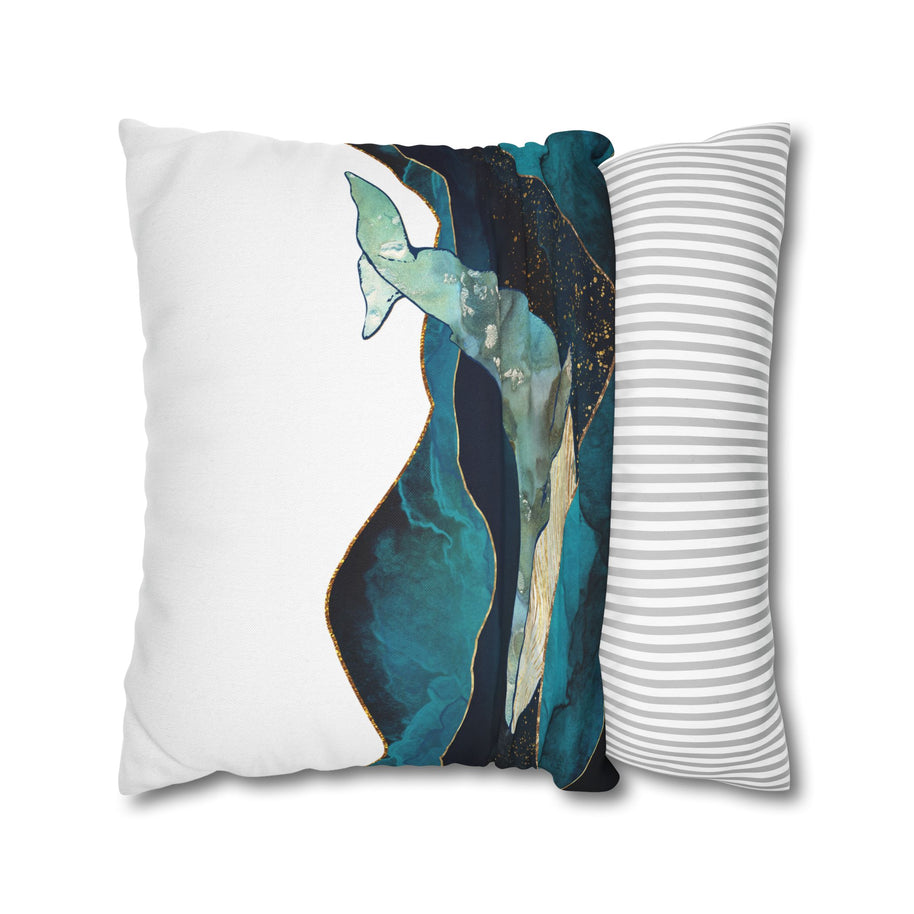 Modern Blue Whale - Decorative Pillow Cover