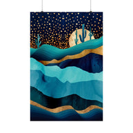 Indigo Desert Night - Poster Print - No Frame