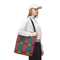 Pink-Teal-Blue-and-Mustard - Tote Bag