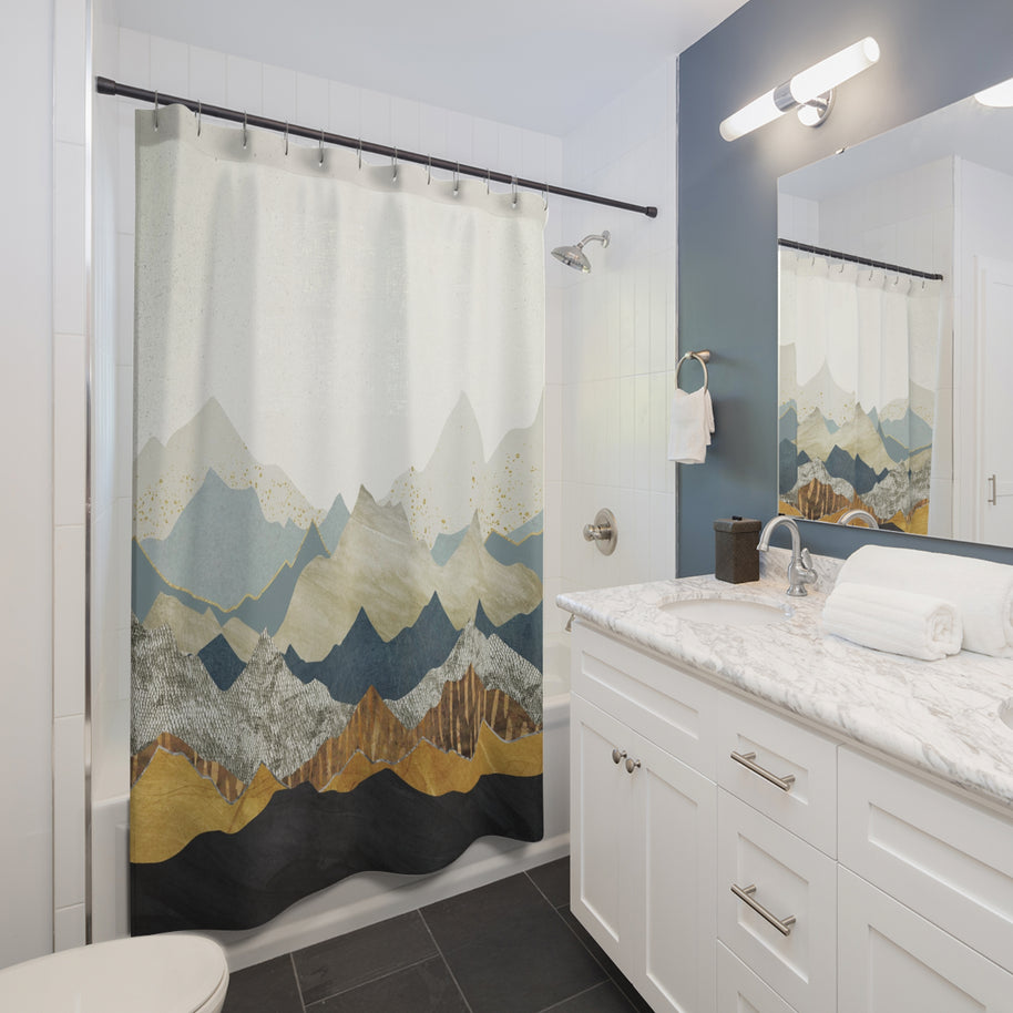 Distant Peaks - Shower Curtain