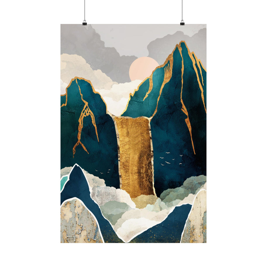 Golden Waterfall - Poster Print - No Frame