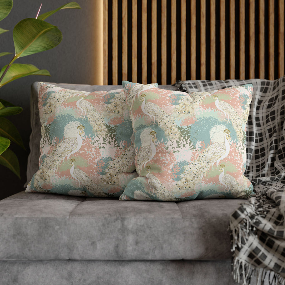 Peacock Garden - Decorative Pillow Cover