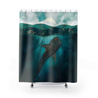 Metallic Whale Shark - Shower Curtain