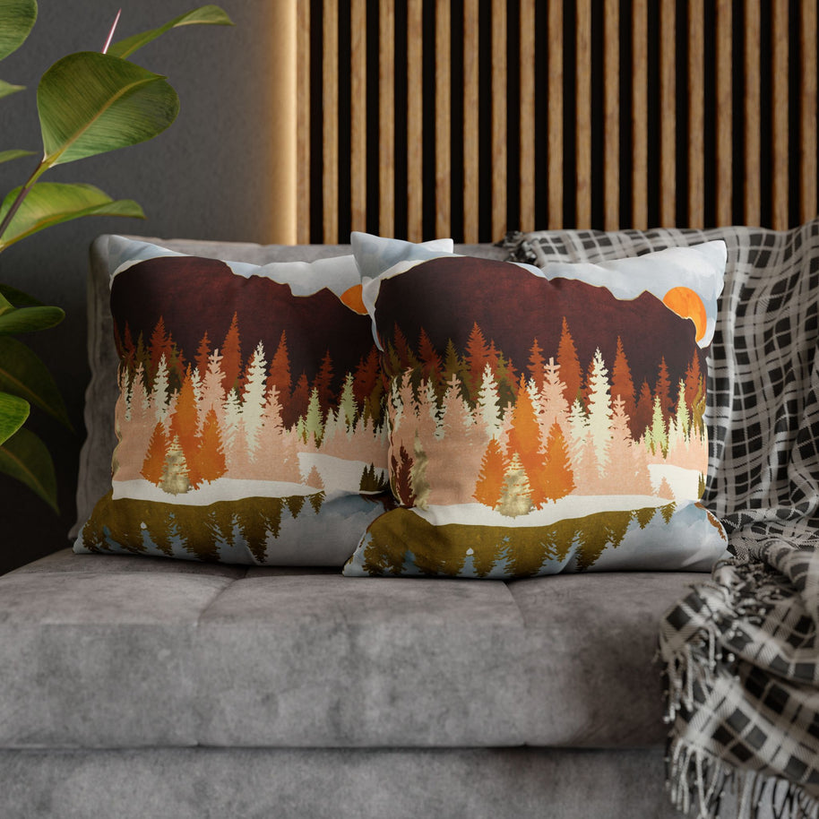 Winter Lake Forest - Decorative Pillow Cover