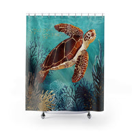 Metallic Sea Turtle - Shower Curtain
