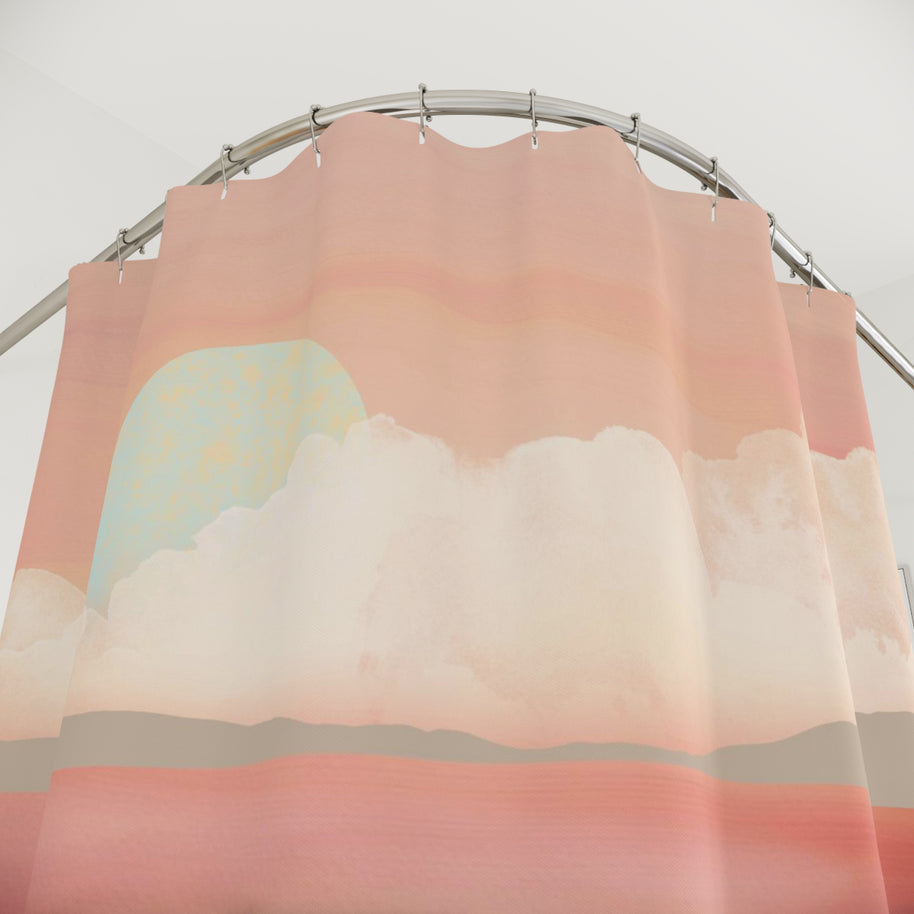 Mint Moon Beach - Shower Curtain