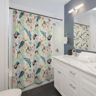 Swallows and Blossoms with Yellow - Shower Curtain