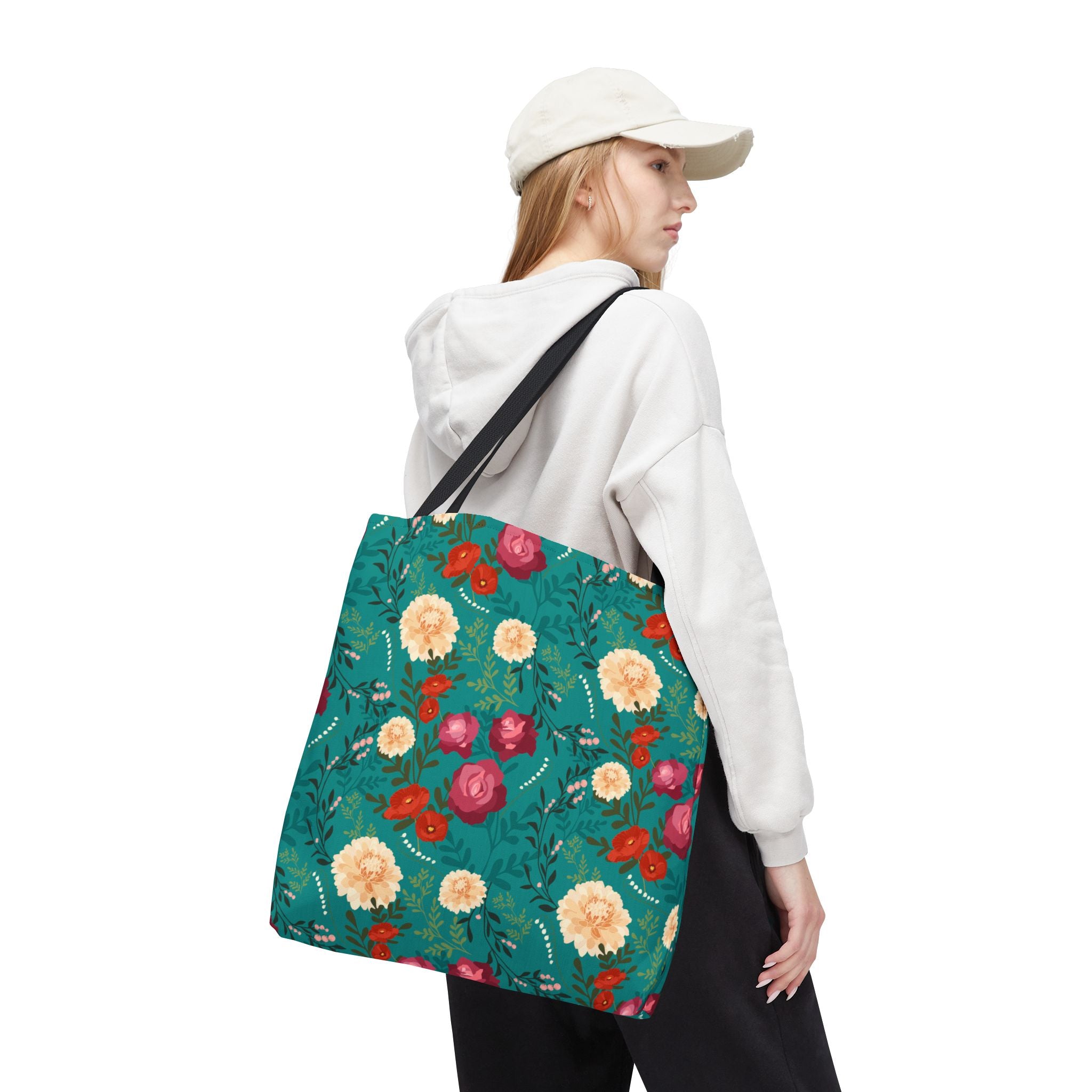 Vibrant Floral with Teal - Tote Bag