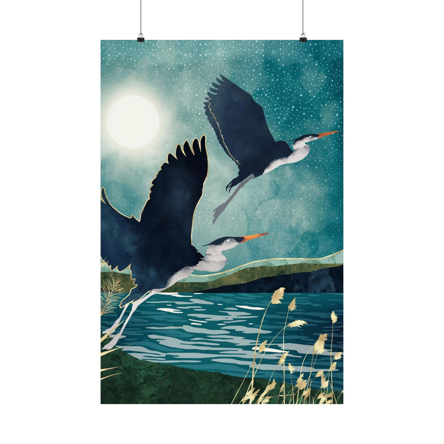 Evening Heron - Poster Print - No Frame