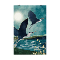 Evening Heron - Poster Print - No Frame