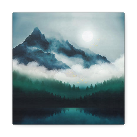 Midnight Moon Reflection Matte Canvas, Stretched, No Frame