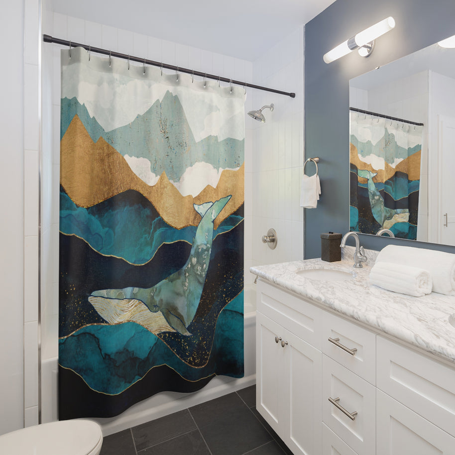 Blue Whale - Shower Curtain