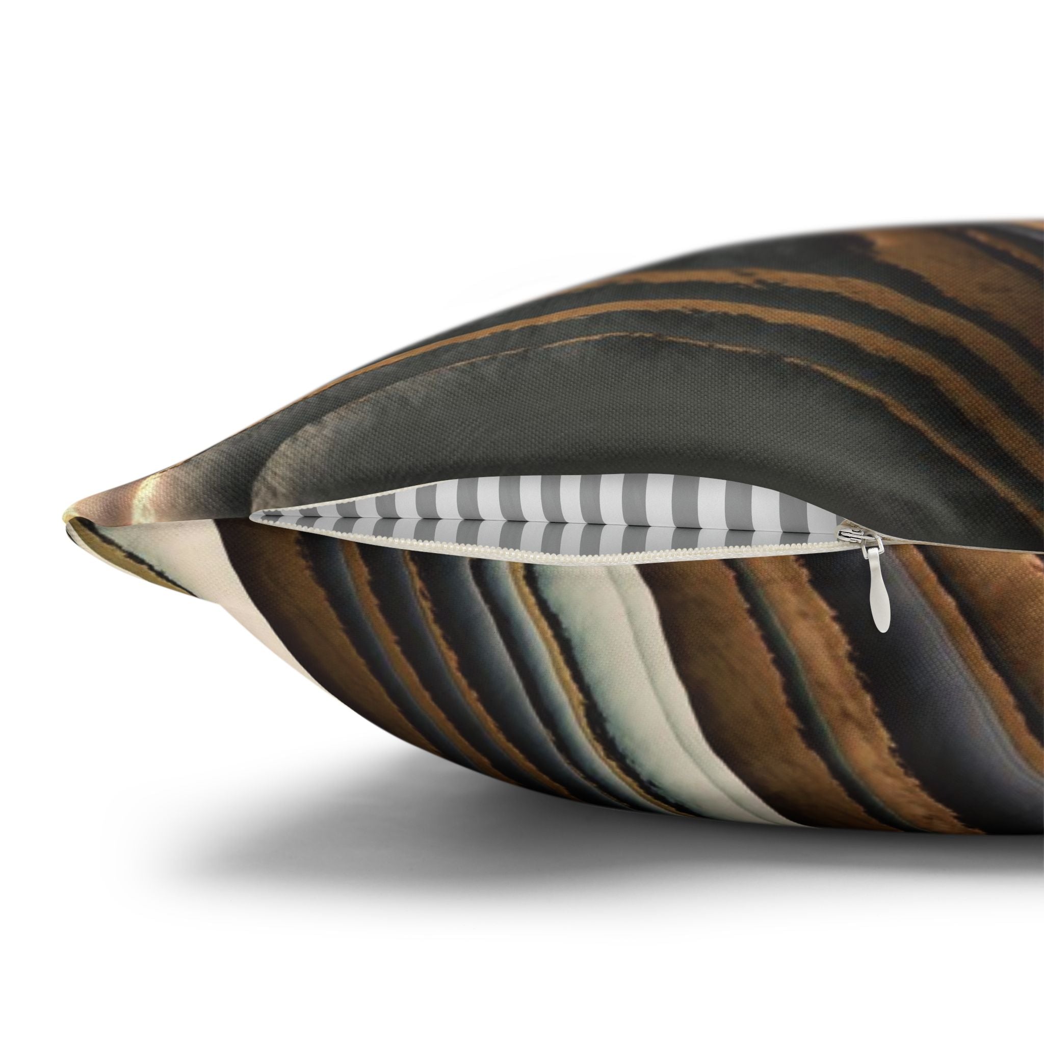 White Gold Agate Abstract  - Decorative Pillow Cover
