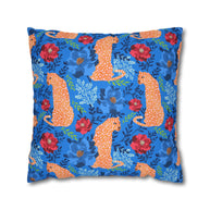 Botanical Leopard Blue - Decorative Pillow Cover