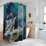 Metallic Jellyfish III - Shower Curtain