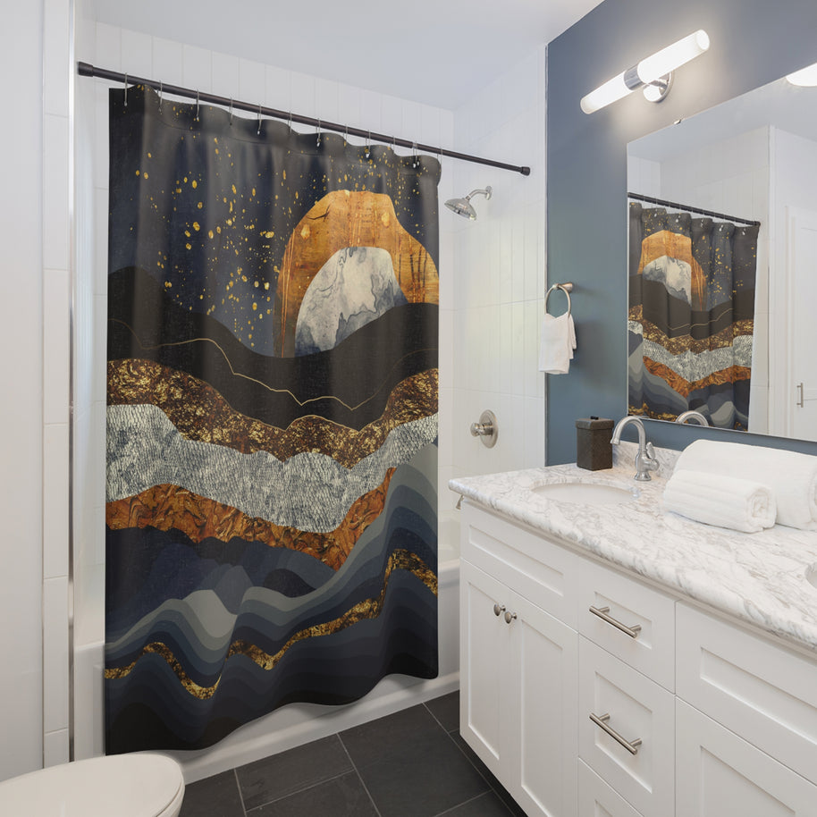 Metallic Mountains - Shower Curtain