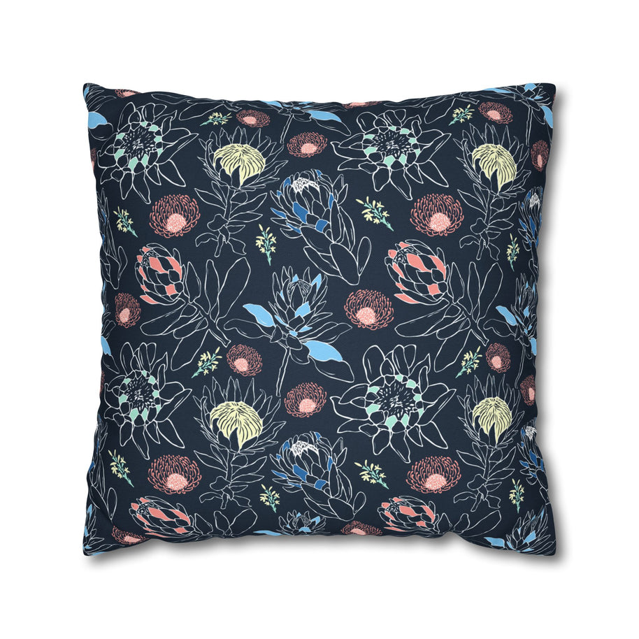 Proteas with Navy and Color Pop - Decorative Pillow Cover
